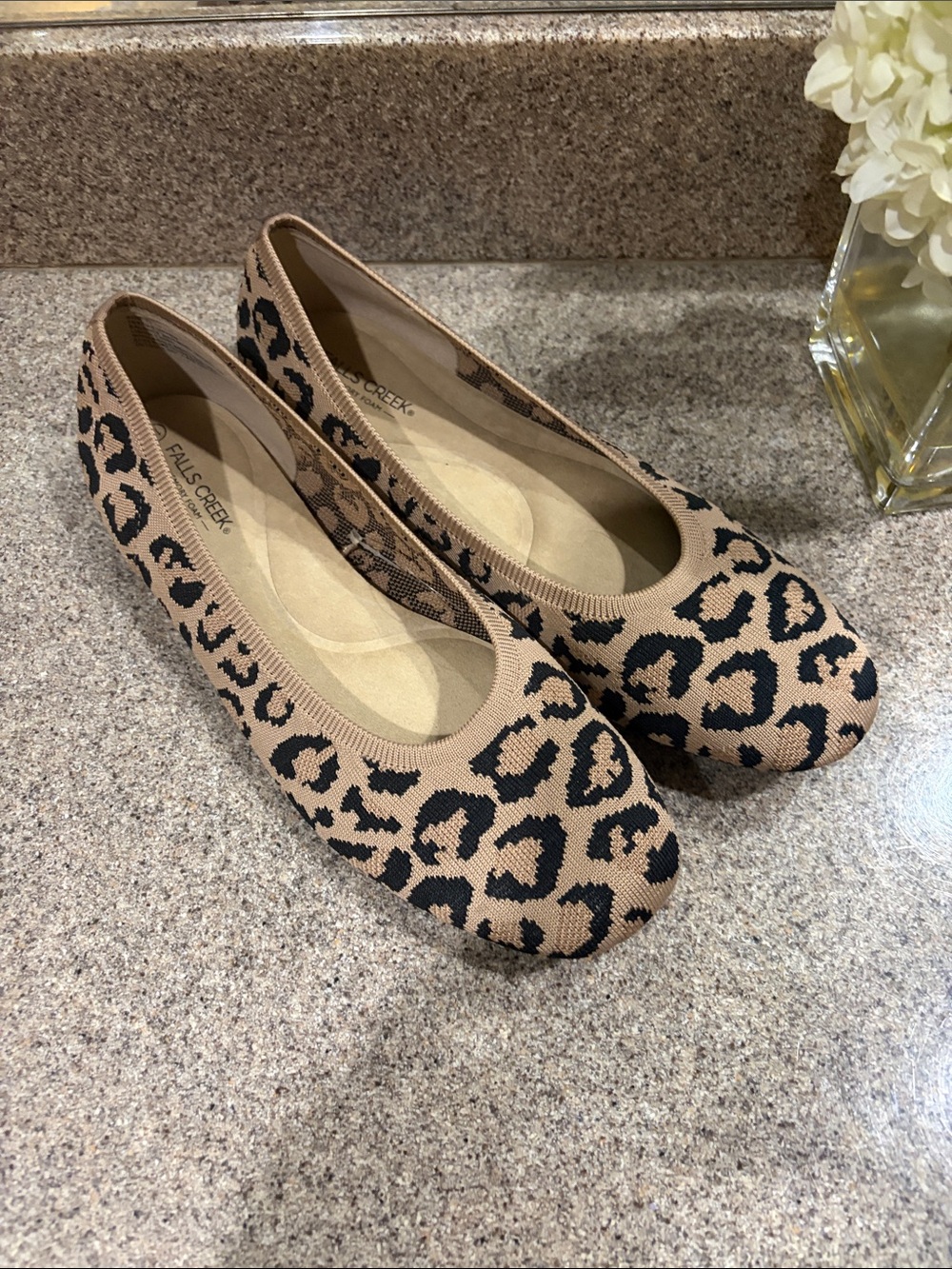 Falls Creek Leopard-Print Ballet Flats in Tan and Black